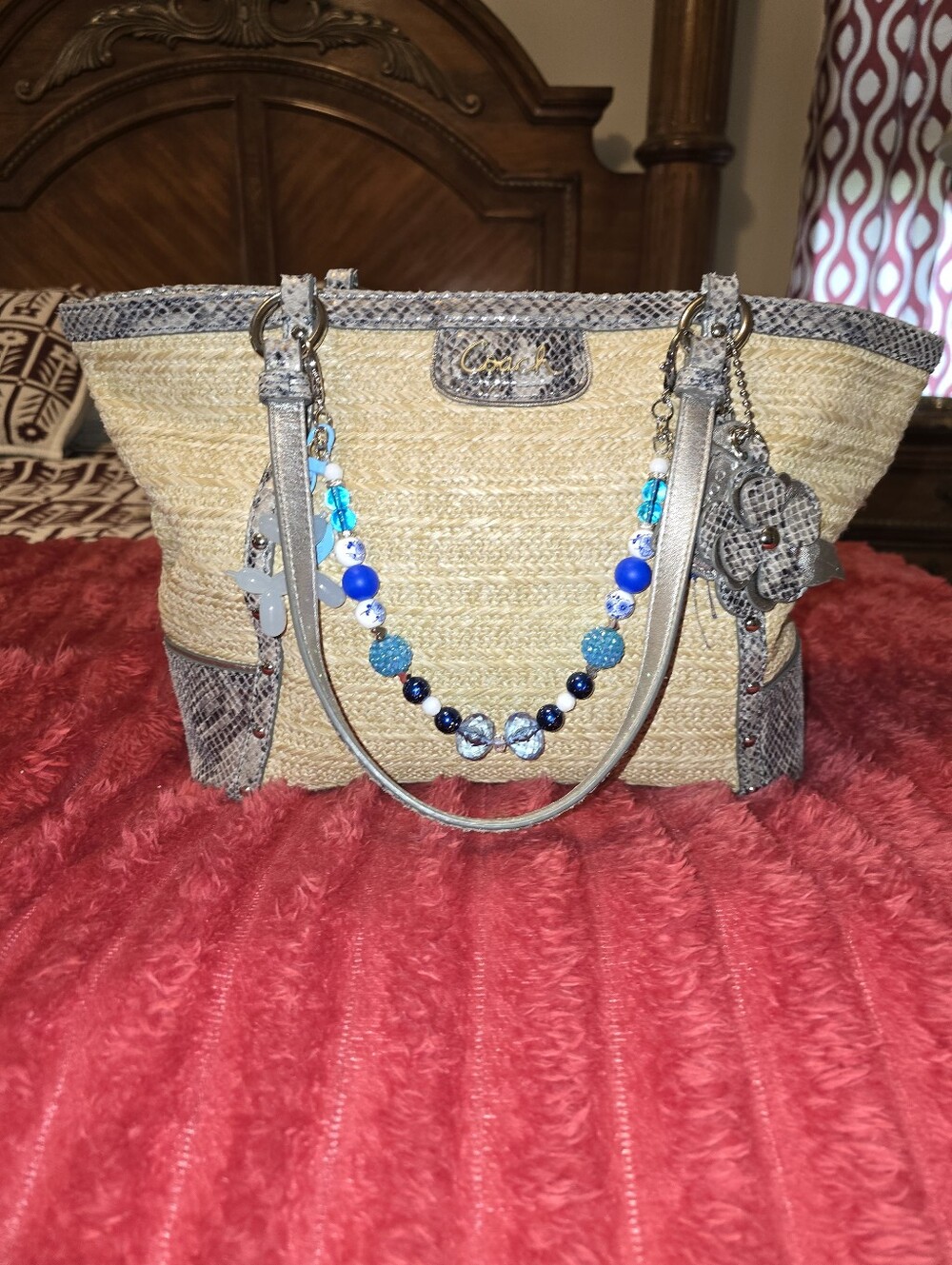 Coach Straw Tote - Picture 3 of 9